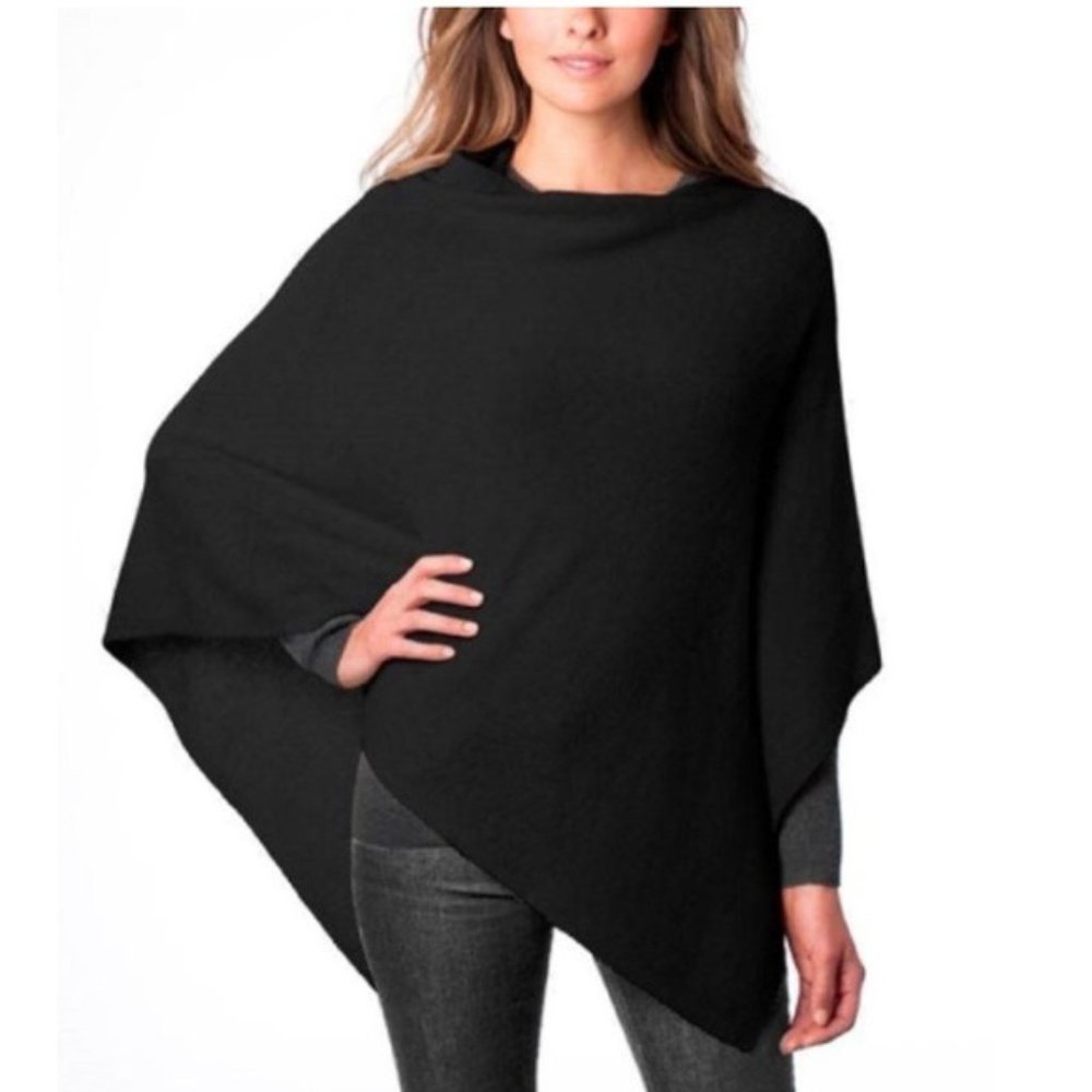 Celeste Wool & Cashmere Blend Poncho Black NWOT.